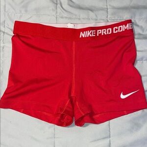 Nike Pro Dry-Fit Combat Red Athletic Compression Shorts
